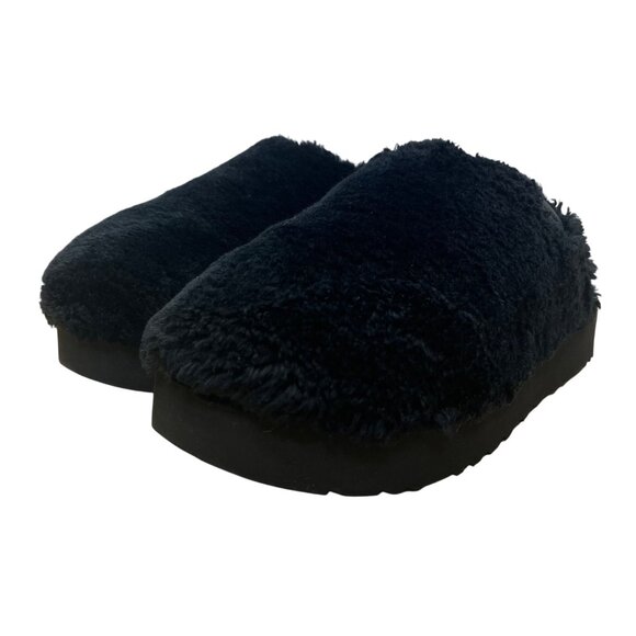 UGG Women’s Black Fur Fuzzy Slide Slipper Size 7 - Picture 3 of 8